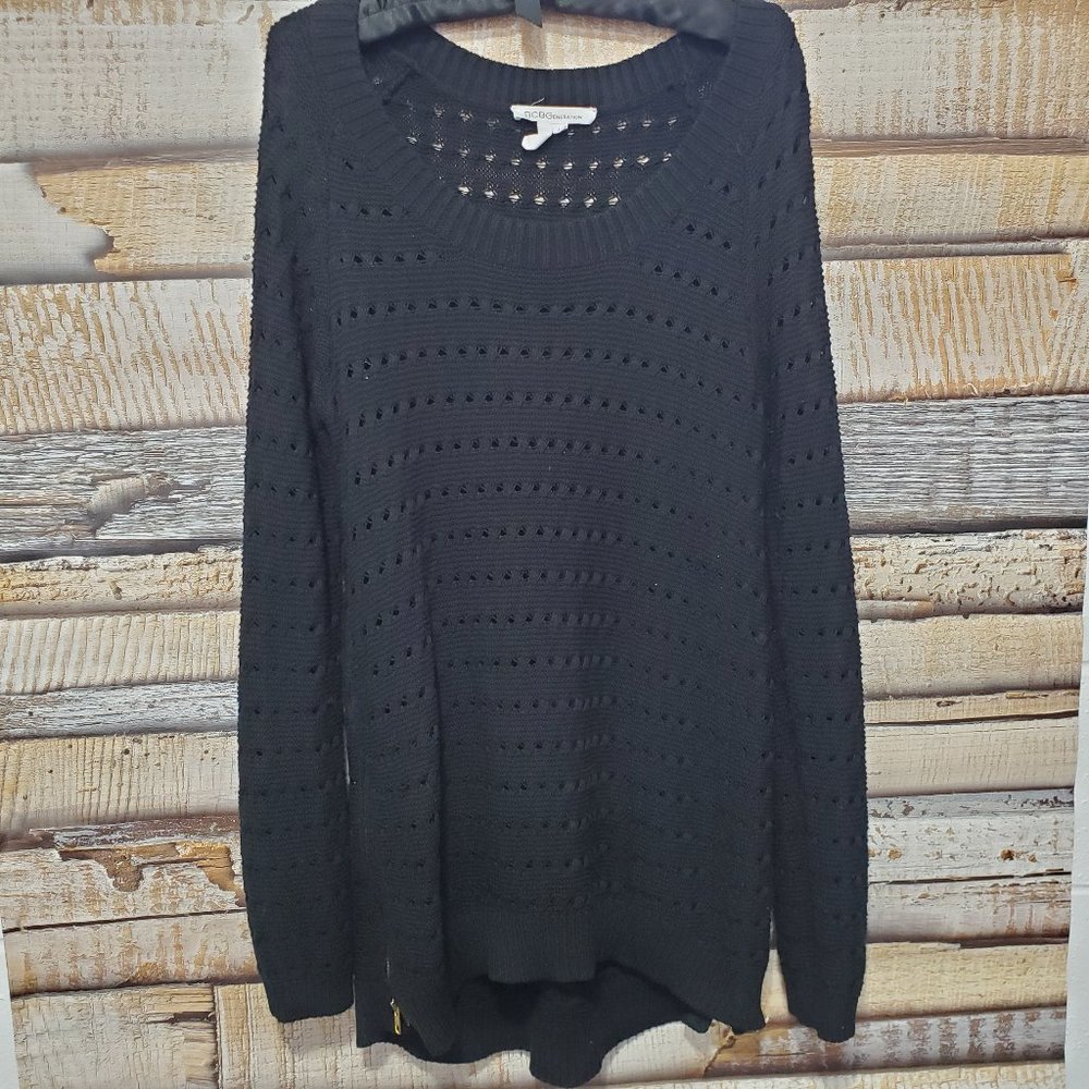 BCBGeneration Side Zippered Open Knit Sweater